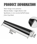 Heavy Duty Reflective Garage Wall Guard Plus Slick Rubber Corner Protector For Car Door Bumper Shield With High Visibility Night Safety Strip Tough As Nails Warehouse Parking Lot Anti Collision Bumper Guard Black, showing dimensions and material details.