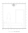 Diagram showing dimensions of Four Light Semi Flush Mount Ceiling Fixture In English Bronze With Oatmeal Fabric Hardback Drum Shade