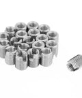 20 Pcs M4 8mm Threaded Inserts Self Tapping Helical Coil Repair Kit For Aluminum Plastic Wood And Metalworking DIY Projects Easy Install Secure Fit Restores Damaged Holes And Prevents Stripouts, silver inserts stacked