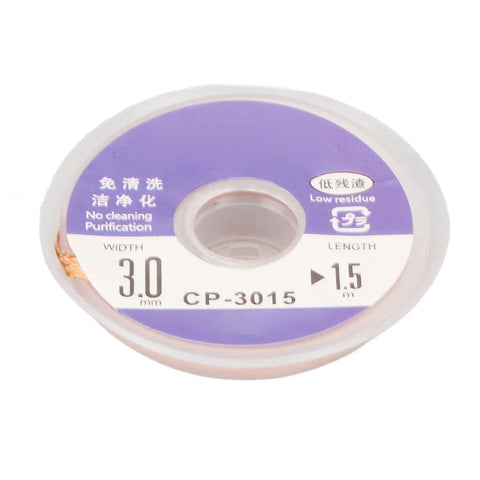 Pro Grade Desoldering Solder Wick Braid 1.5m Red Copper With No Clean Flux for efficient PCB repair tool spool image