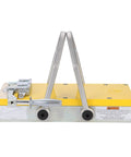Heavy Duty Switchable Lifting Magnet With 12000 Pounds Breakaway Force Beast Mode Safety Lock, side view with handle.