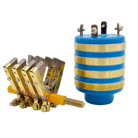 70mm Copper Slip Ring Collector For Machinery Conductive Rotary Connector With Eight Point Five Millimeter Ring Width Fits Carbon Brush Holders 25x70x40 2 13A Pro Grade Built To Last High Current Rotary Electrical Connector, with brush holder