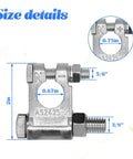 Heavy Duty Car Battery Terminal Kit with 3/8 inch pure copper wire lugs showing size details, bolts, and terminal connections.
