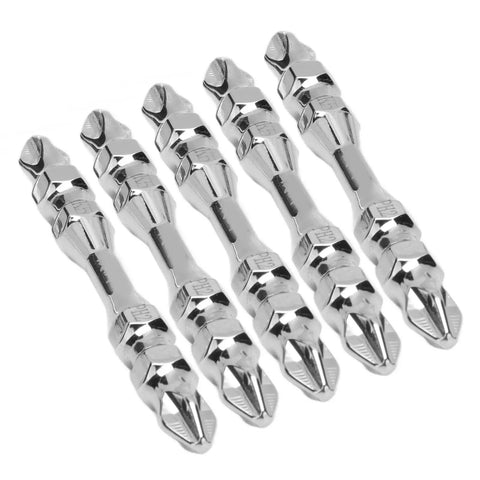 Rock Solid 10 Piece Double Ended Screwdriver Bit Set With PH2 Cross Head Magnetic Tips Made From Super Tough K5 Alloy Steel Featuring 65mm Length And 1/4 Inch Hex Shank Perfect Replacement Kit For Electric Drills And Manual Jobs That Need To Get Done, 10 PH2 bits