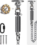 Beefed Up Hammock Chair Hanging Kit with Stainless Steel 304 Swing Hanger Silent Swivel Bearings, spring, chain, and mounts