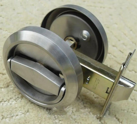 Stainless Steel 304 Hidden Cup Door Lock Kit With Privacy Latch Doorknob Ring And Pull Handle For Sliding Doors And Furniture