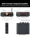Bluetooth Amplifier For Outdoor Speakers With Built In DAC And Four Channel Power Amp including remote and input options