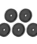 Beefy Steel RC Servo Spur Gear Set With 24 Tooth Internal Spline Module 0.8 High Strength Replacement Gears, five-piece kit arrangement