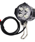 Electric Bike Front Light 200 Lumen Headlight With 2 Pin Waterproof Connector, 12V To 60V Compatible, Easy Install For Middle Drive Motors