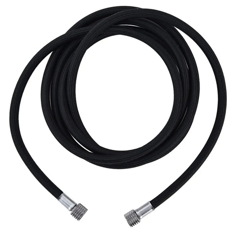 Airbrush Hose 6.2ft Rubber Air Line with G1/8 Female Connectors Flexible Air Tubing for Airbrush Compressor Spray Painting, coiled black hose