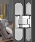 Concealed Hidden Door Hinge For Furniture And Folding Doors With Screws, 3D Adjustable Invisible Hinge For Wooden Doors, Outside Opening, Secret Door Hardware In Sand Silver Finish, Quiet Smooth Operation
