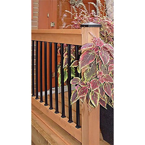 Baluster Set Of Ten Three Quarter Inch Square Balusters 32 Inch Long Powder Coated Black Heavy Gauge Galvanized Steel for deck railings