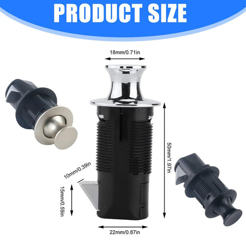 Keyless Cupboard Drawer Push Button Latch Flush Mount Zinc Alloy Cabinet Door Lock for Cabinets and Drawers 22mm size view