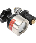 Stable Magnetic Welding Ground Clamp With Switch OnOff Copper Holder And Adjustable Iron Base For Reliable Arc Stick MIG Stick Welding and secure connection, detailed view of knob and brass end.