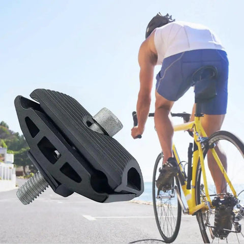 Aluminum Alloy Bicycle Seatpost Head Clamp For Seatpost And Saddle Tube Tough As Nails Rust Resistant Strong Seat Clamp Head For Bikes Replacement Part 1 Piece Black shown next to cyclist on yellow bike.