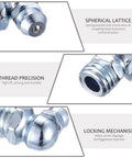 YOUYIDUN 90-piece metric grease fittings kit; chrome zerk fittings, M6/M8/M10, straight & angled