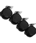 Badass Smooth Rolling Swivel Caster Wheels With Locking Brakes For Couches Tables And Home Appliances Tough Black Plastic Metal Frame showing four durable wheels.