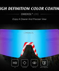 Polarized Sports Sunglasses for Cycling and MTB Riding with UV400 Protection, USA flag frame, blue lens, high definition