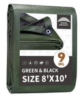 Tough As Nails Heavy Duty 8x10 Foot Waterproof Tarp 9 Mil Thick Finished Size Poly Tarp Cover With Metal Grommets And Reinforced Edges