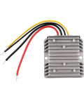 Heavy DC To DC Step Up Converter Boosts 12V Or 24V Straight To 48V Output At 5A IP68 Waterproof with wires for installation.