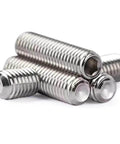 DIY Ready M3 Grub Screws 8mm 0.5mm Pitch, Headless Cup Point And Flat Point Internal Hex Drive, 304 Stainless Steel, 100 Pieces