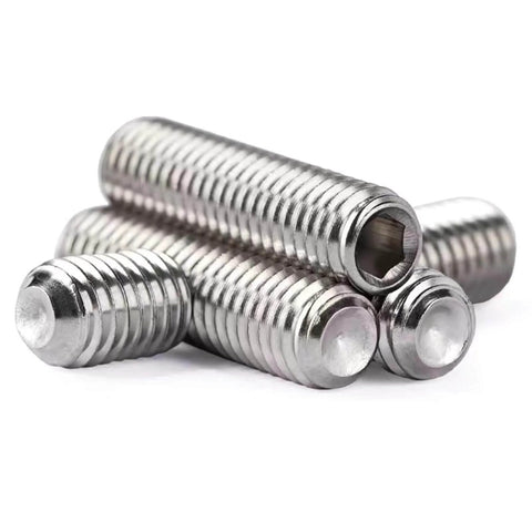 DIY Ready M3 Grub Screws 8mm 0.5mm Pitch, Headless Cup Point And Flat Point Internal Hex Drive, 304 Stainless Steel, 100 Pieces