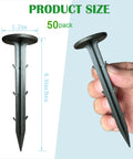 50 Pack Four Point Three Inch Plastic Garden Stakes For Weed Barrier And Landscape Edging Ground Anchors