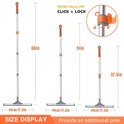 Beast Mode Cleaning With 60 Inch Extendable Aluminum Pole And Rubber Blade For Quick Cleanups On Concrete Floors Showers Tiles