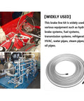 Coiled 25 ft 3/16 in zinc-plated copper brake line kit with 16 inverted flare fittings for automotive/industrial use