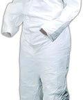 Disposable Protective Coverall With Open Wrists And Ankles White 2X Large 25 Pack Built For Comfort Fit Elastic Waist Longer Zipper And Hooded Design For Easy On Off And Safe Work