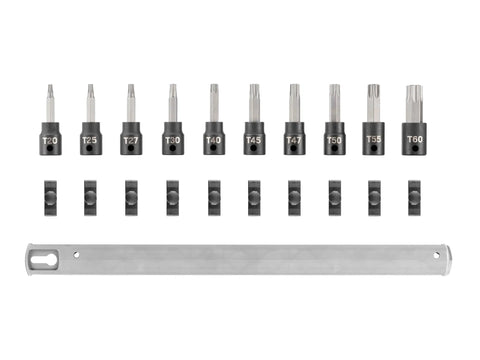 3/8 Inch Drive Torx Impact Bit Socket Set With Rail, 10 Piece T20 Through T60, Precise Torx Geometry And Two Piece Design