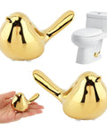 Two Piece Gold Ceramic Bird Toilet Bolt Covers Snazz Up Your Bathroom By Hiding Ugly Base Bolts With Cute Screw Caps That Bring Fresh Decor Vibes And Make Easy Installation A Breeze For Any Home Setup.