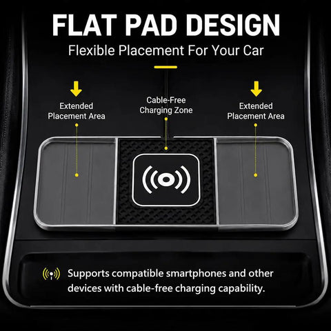 Slick Wireless Charging Pad For Chevrolet Blazer EV 2024 Through 2026 showing flat pad design and cable-free charging area.