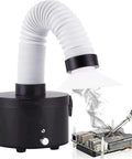 Mini Solder Fume Extractor For Home Workshop Quiet Bench Smoke Absorber with flexible hose capturing solder smoke
