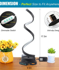LED Table Lamp Set Of 2, Ultra Sleek Minimalist Dimmable Spiral Desk Lamps With 12W 3 Color Temperature on a desk showing dimmable switch and anti-slip design.