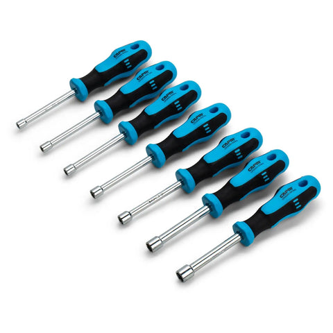 Kontour Nut Driver Set 7-Piece Metric 3-Inch Hollow Shaft with Chrome Vanadium Steel Construction Built Tough Pro Grade Kontour Handle