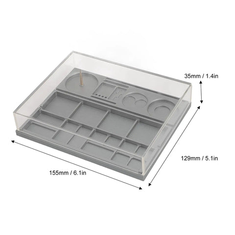 Watch Parts Organizer And Movement Tray With Dust Cover Handy Repair Box For Screw Parts And Tools Alloy Steel Tray Plus Acrylic