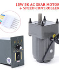 110V 15W Adjustable Single Phase Gear Motor With 0-270 RPM Variable Speed Controller And 1 to 5 Reduction Gearbox kit