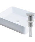 Above Counter Rectangular Ceramic Vessel Sink In Polished White, 20.75 L x 16.5 W x 5.5 H, No Overflow, Scratch-Resistant, Easy Clean Finish