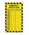Monthly Inspection Stickers 3x5 Inch Weatherproof Labels for Facility, Machinery and Fire Extinguisher Maintenance, Durable Yellow Safety Tags