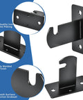 24 Piece Black Metal Gridwall Mount Brackets With Screws, close-up view showing chrome-plated finish and sturdy design