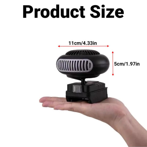 Cordless Battery Powered Space Heater 170 Watt Portable Desk Warmer shown in hand for size comparison