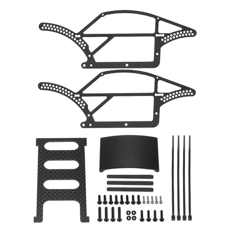 Carbon Fiber Chassis Kit For 1/18 RC Crawler Frame Girders Beefed Up Upgrade Accessory CNC Machined Lightweight Strength For Custom Builds