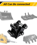 Quick Hitch Excavator Attachment For 0.8-3 Ton Machines, 90mm Span And 25mm Pin Hole, Easy Swapping Of Buckets And Backhoe Attachments