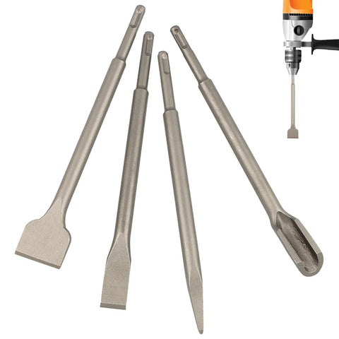 Beefy SDS Plus Tile Chisel Set For Hammer Drill 4 Piece Heavy Duty Chisel Bits With Flat Pointed And Tile Chisels For Concrete Demolition