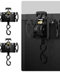 Rotating Retractable Ratchet Straps For Toyota Tacoma Tundra And Jeep Gladiator Bed Rails, black swivel head, detail view.