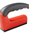 Side view of Magnet Source handheld magnet with ergonomic gray handle and red housing; 100 lb pull.
