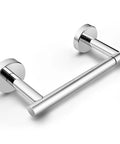 Polished Chrome Toilet Paper Holder With Pivoting Double Posts, Heavy Duty Wall Mount Dispenser For Mega Jumbo Rolls, No Slip Stability