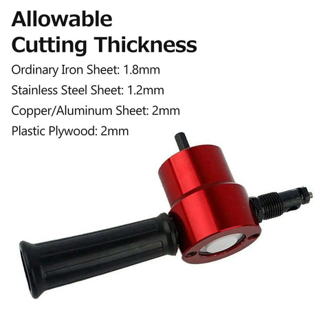 Beefy Heavy Duty Double Headed Metal Nibbler Cutter for Sheet Metal with cutting thickness specs, red finish