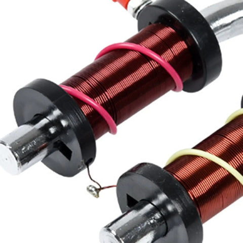 Close-up of Electromagnet Learning Kit For Middle School Students, focusing on red copper wire coil detail.